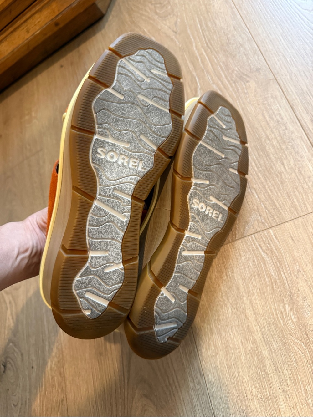 SOREL Joanie III Women's Orange Suede Platform Slingback Sandals Wedge - 10 - Picture 7 of 7